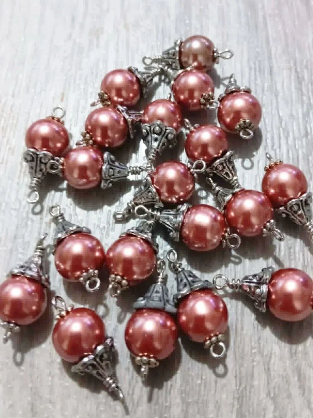 10mm Glass Pearl Bead Charms